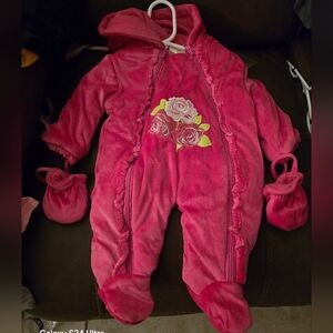 Pink Floral Kids One Piece